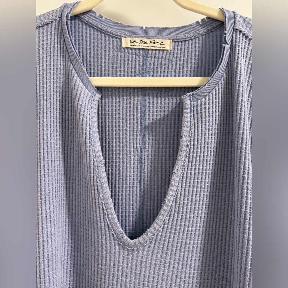 Free People, We The Free Lavender Waffle Knit Top - Picture 6 of 6